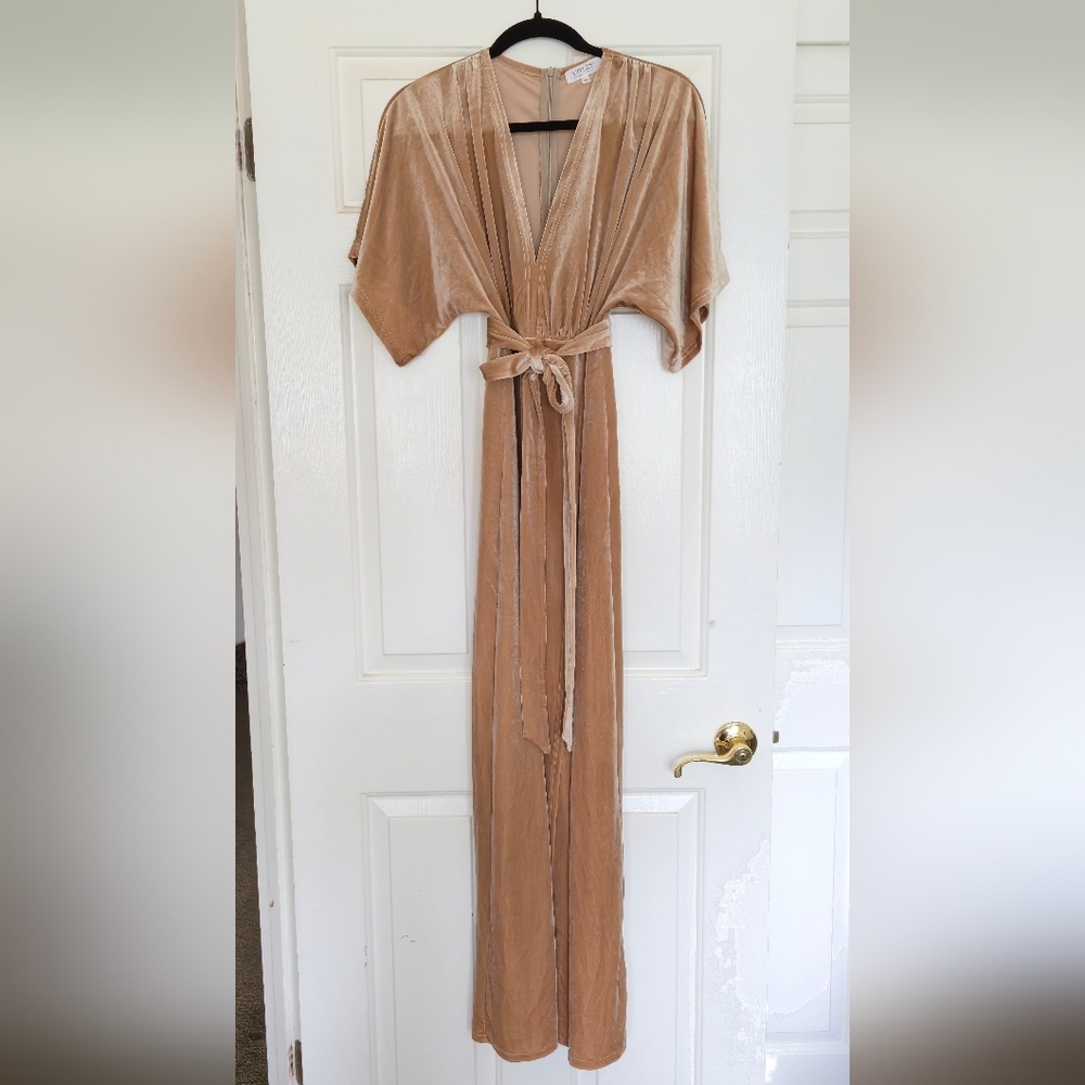WYLDR Beige Velvet Dress